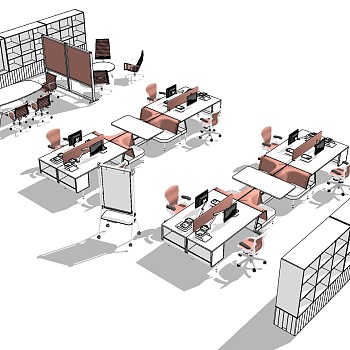 现代开敞办公室工位办公椅 (9)