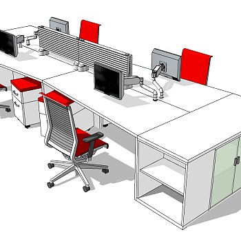 现代开敞办公室工位办公椅 (5)