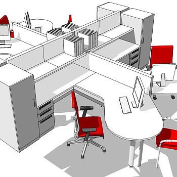 现代开敞办公室工位办公椅 (2)