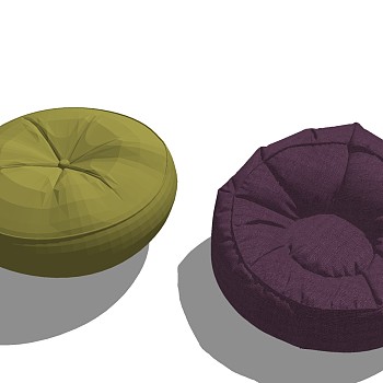 4现代简约懒人沙发沙发凳组合车sketchup草图模型下载
