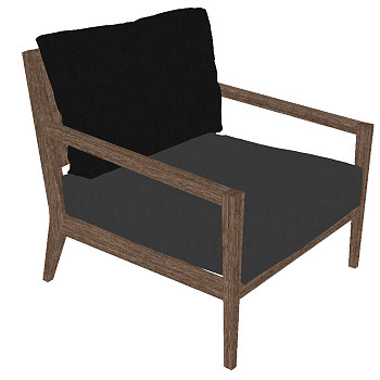 20北欧现代单人休闲沙发椅子sketchup草图模型下载