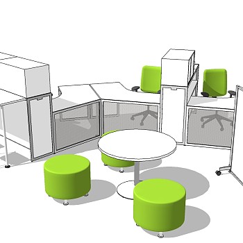 现代开敞办公室工位办公椅 (1)
