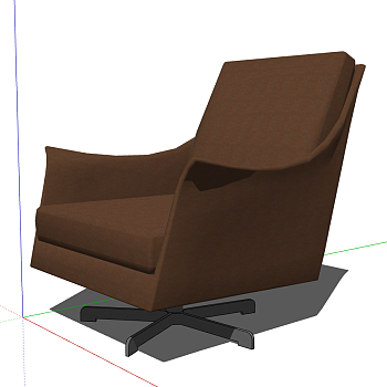 10现代简约办公休闲沙发转椅椅子sketchup草图模型下载