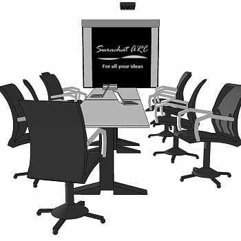 现代办公家具会议室会议桌椅子 (5)