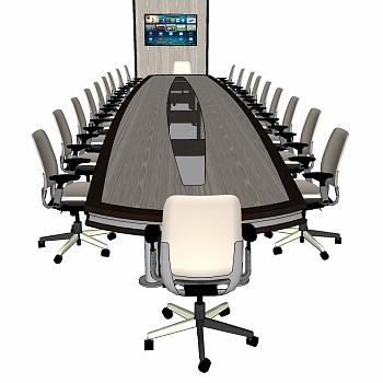 现代办公家具会议室会议桌椅子 (7)