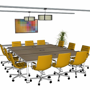 现代办公家具会议室会议桌椅子 (8)
