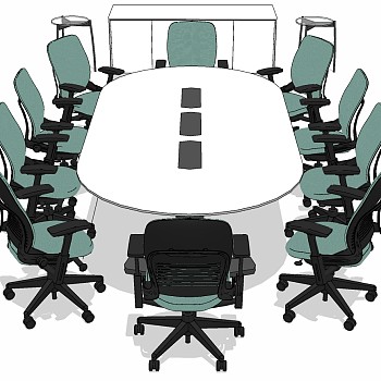 现代办公家具会议室会议桌椅子 (10)