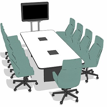 现代办公家具会议室会议桌椅子 (11)