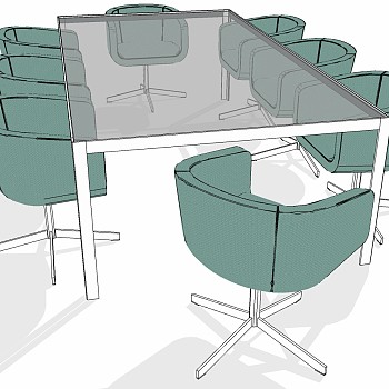 现代办公家具会议室会议桌椅子 (12)