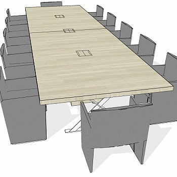现代办公家具会议室会议桌椅子 (15)