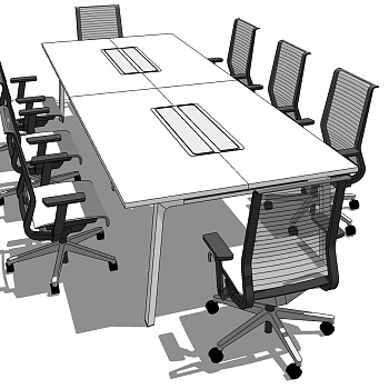 现代办公家具会议室会议桌椅子 (26)