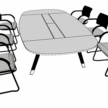 现代办公家具会议室会议桌椅子 (40)