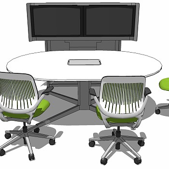 现代办公家具圆形会议桌椅子 (5)