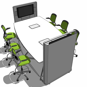 现代办公家具圆形会议桌椅子 (4)