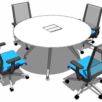 现代办公家具圆形会议桌椅子 (3)
