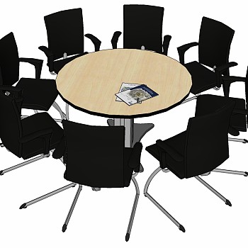 现代办公家具圆形会议桌椅子 (1)