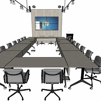 现代办公家具会议室桌椅子 (6)