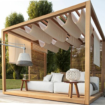 2现代实木制室外户外休闲凉亭双人沙发木架子遮阳棚sketchup草图模型下载 (1)