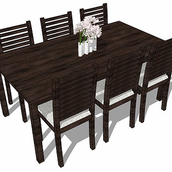 美式欧式古典实木餐桌椅组合 (5)