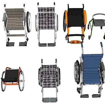 26现代医疗医护椅轮椅sketchup草图模型下载