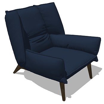23北欧现代单人沙发休闲椅子sketchup草图模型下载