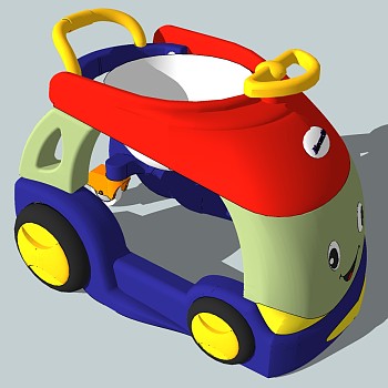 (33)宝宝学步车玩具车sketchup草图模型下载