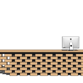 接待吧台前台桌sketchup草图模型下载