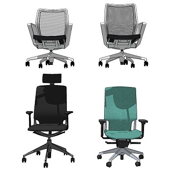 51电脑椅 家用办公椅 转椅 座椅 老板椅sketchup草图模型下载