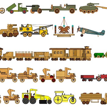 (45)儿童积木火车玩具sketchup草图模型下载