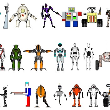 (36)变形金刚机器人玩具sketchup草图模型下载