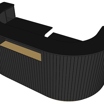 接待吧台前台桌sketchup草图模型下载 (2)