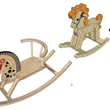 (59)儿童玩机摇椅sketchup草图模型下载