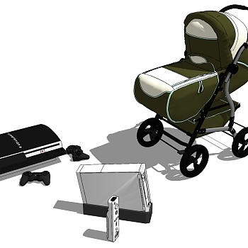 (7)婴儿车游戏手柄sketchup草图模型下载