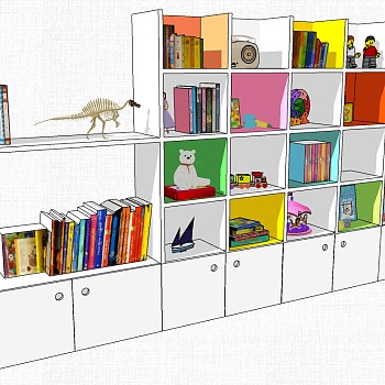 儿童幼儿园家具书柜玩具柜子 (3)