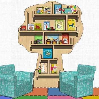 儿童幼儿园家具书柜玩具柜子 (19)