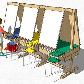 幼儿园儿童画室画板家具 (4)