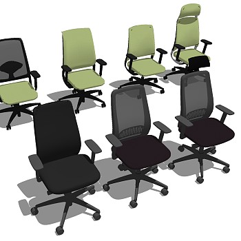 06现代办公椅子组合dsketchup草图模型下载