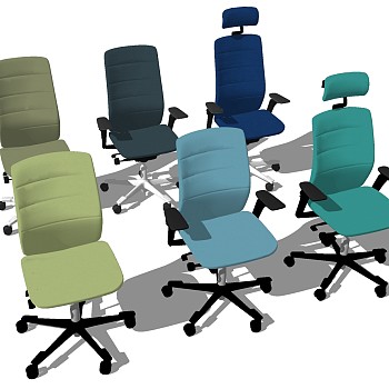 04现代办公椅子组合asketchup草图模型下载