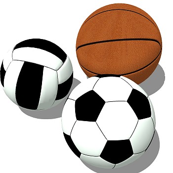 (18)足球篮球排球sketchup草图模型下载