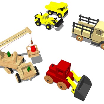 (12)儿童玩具车积木车sketchup草图模型下载