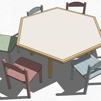幼儿园家具儿童书桌椅子教室桌椅1 (3)