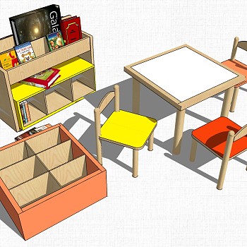 幼儿园家具儿童书桌椅子教室桌椅 (6)