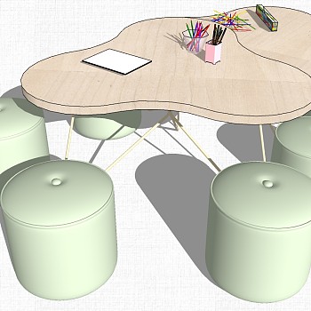 幼儿园家具儿童书桌椅子教室桌椅 (5)