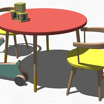 幼儿园家具儿童书桌椅子教室桌椅 (1)