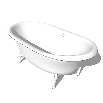 16欧式美式法式开放独立浴缸SketchUp草图模型下载
