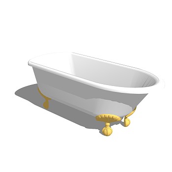 15欧式美式法式开放独立浴缸SketchUp草图模型下载