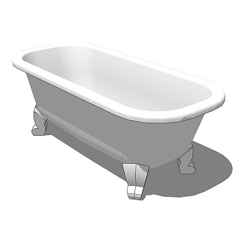17欧式美式法式开放独立浴缸SketchUp草图模型下载