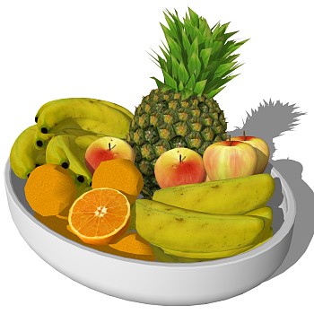 (15) 水果果盘香蕉菠萝sketchup草图模型下载