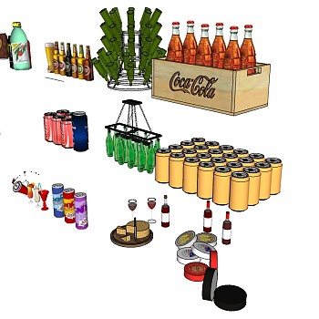 酒瓶饮料食品SketchUp草图模型下载