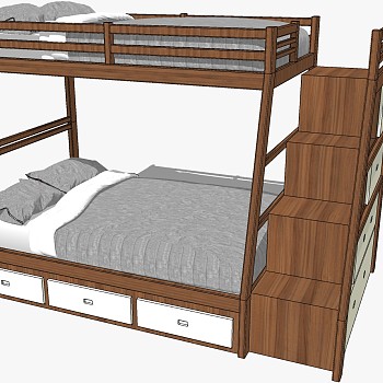 现代北欧儿童房上下床铺儿童床 (8)